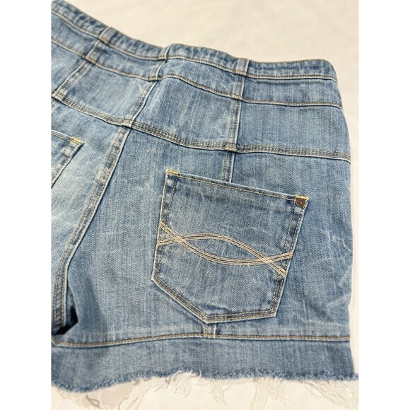 Vintage Abercrombie Fitch Y2K Stretch Double Button Front Jean Shorts Sz 12 31W - Picture 11 of 16